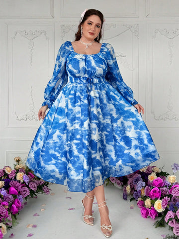 Get ready to turn up the romance in our Plus Size Romantic Square Neck A-Line Dress! With a charming Valentine Rose Heart Polka Dot print and a flattering waist tie, this dress is sure to make you feel confident and flirty. Perfect for date night or any special occasion!