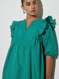 Step out in style with this playful plus size midi dress featuring delicate embroidery and a flirty ruffle hem. Perfect for casual days when you want to feel effortlessly chic and comfortable, its flattering cut celebrates your curves with a fun, feminine flair. Whether brunching with friends or enjoying a sunny stroll, this dress adds a touch of charm to your everyday wardrobe.