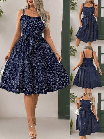 Step into summer with this playful plus size polka dot dress featuring a flirty ruffle hem and a cinched waist that flatters your curves. Lightweight and breezy, it’s perfect for sunny days and spontaneous adventures. Embrace effortless style and comfort in this must-have seasonal favorite!