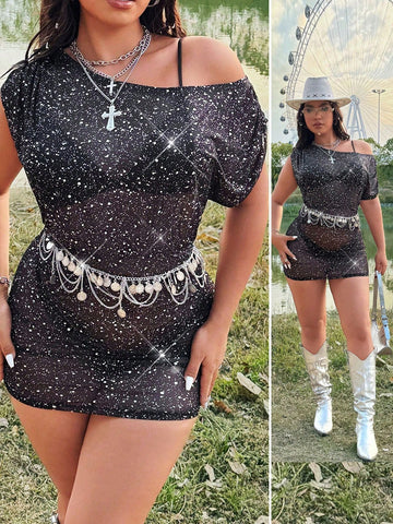Embrace your inner boho cowgirl with our Plus Size Sequin Dress! Perfect for music festivals and bringing out your old money vibes. This dress is fun, flirty, and adds a touch of sparkle to any occasion. Don't just dress up, make a statement with our unique and playful design!