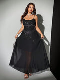 Turn heads at any party with this Plus Size Sexy Diamond Detail Long Slip Dress. Featuring sparkling diamond accents and a sleek silhouette, it effortlessly combines elegance with a flirty vibe. Designed to flatter your curves, this dress ensures you feel confident and radiant all night long. Perfect for making a dazzling entrance!
