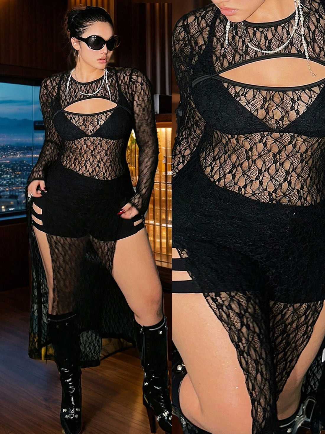 Step out in style with our Plus Size Sexy Slit Front Dark Casual Dress! Perfect for every occasion, this dress effortlessly combines elegance and comfort. With a sexy slit front design, this dress will make you stand out in a crowd. Dress it up or down, this dress is a versatile and fashionable addition to your wardrobe.