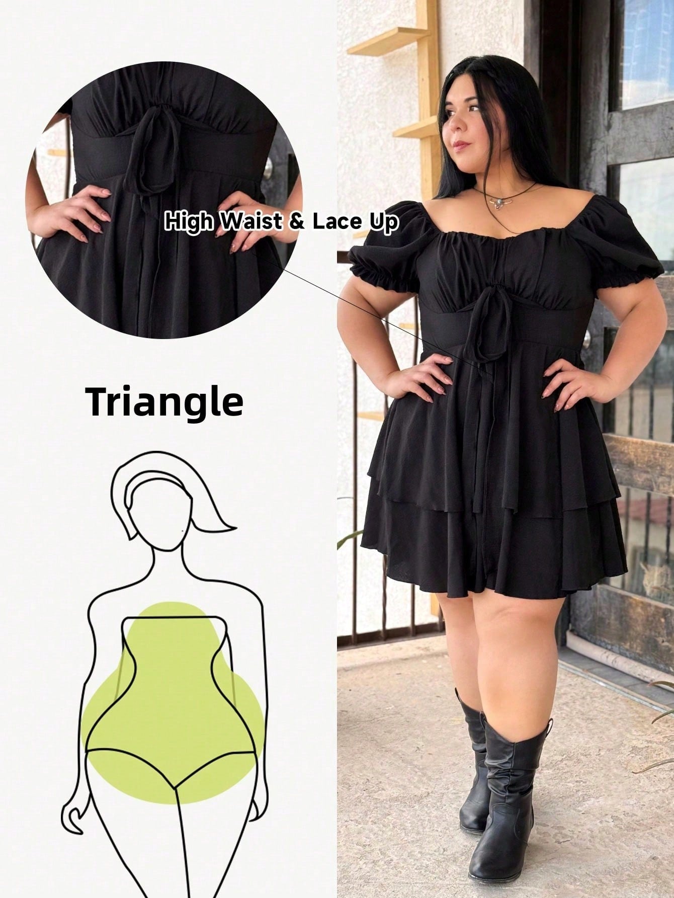 Twirl into summer with this charming plus-size dress designed to celebrate your curves! The playful puff sleeves add a touch of whimsy, while the fitted bodice flatters your silhouette beautifully. The show-stopping bow tie back detail creates an elegant focal point that's perfect for graduations, garden parties, or any occasion calling for effortless style. Crafted for pear-shaped figures, this dress balances proportions with a thoughtfully designed cut that feels as good as it looks. Whether you're dancin