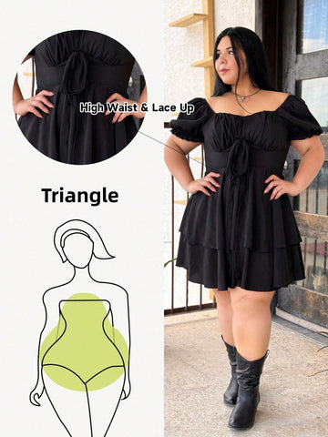 Twirl into summer with this charming plus-size dress designed to celebrate your curves! The playful puff sleeves add a touch of whimsy, while the fitted bodice flatters your silhouette beautifully. The show-stopping bow tie back detail creates an elegant focal point that's perfect for graduations, garden parties, or any occasion calling for effortless style. Crafted for pear-shaped figures, this dress balances proportions with a thoughtfully designed cut that feels as good as it looks. Whether you're dancin