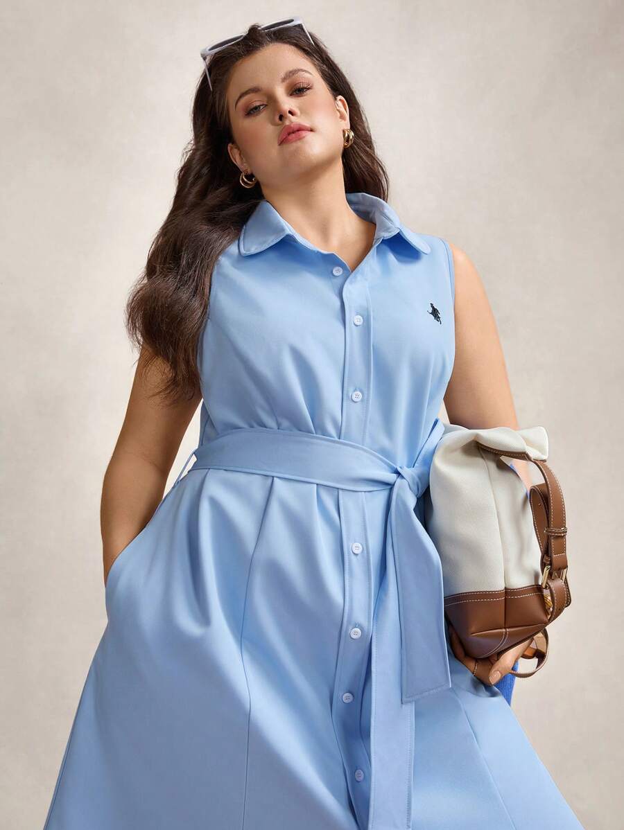 Plus Size Sleeveless Button-Up Casual Summer Dress for Effortless Styl – Canary Houze
