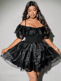 Step out in style with this Plus Size Solid Color Mesh Waist Dress, designed to flatter your curves while keeping things fun and fashionable. The breathable mesh waist adds a touch of elegance and a hint of allure, making it perfect for any occasion where you want to shine. Comfortable, chic, and effortlessly playful, this dress is your new go-to for turning heads and feeling fabulous.