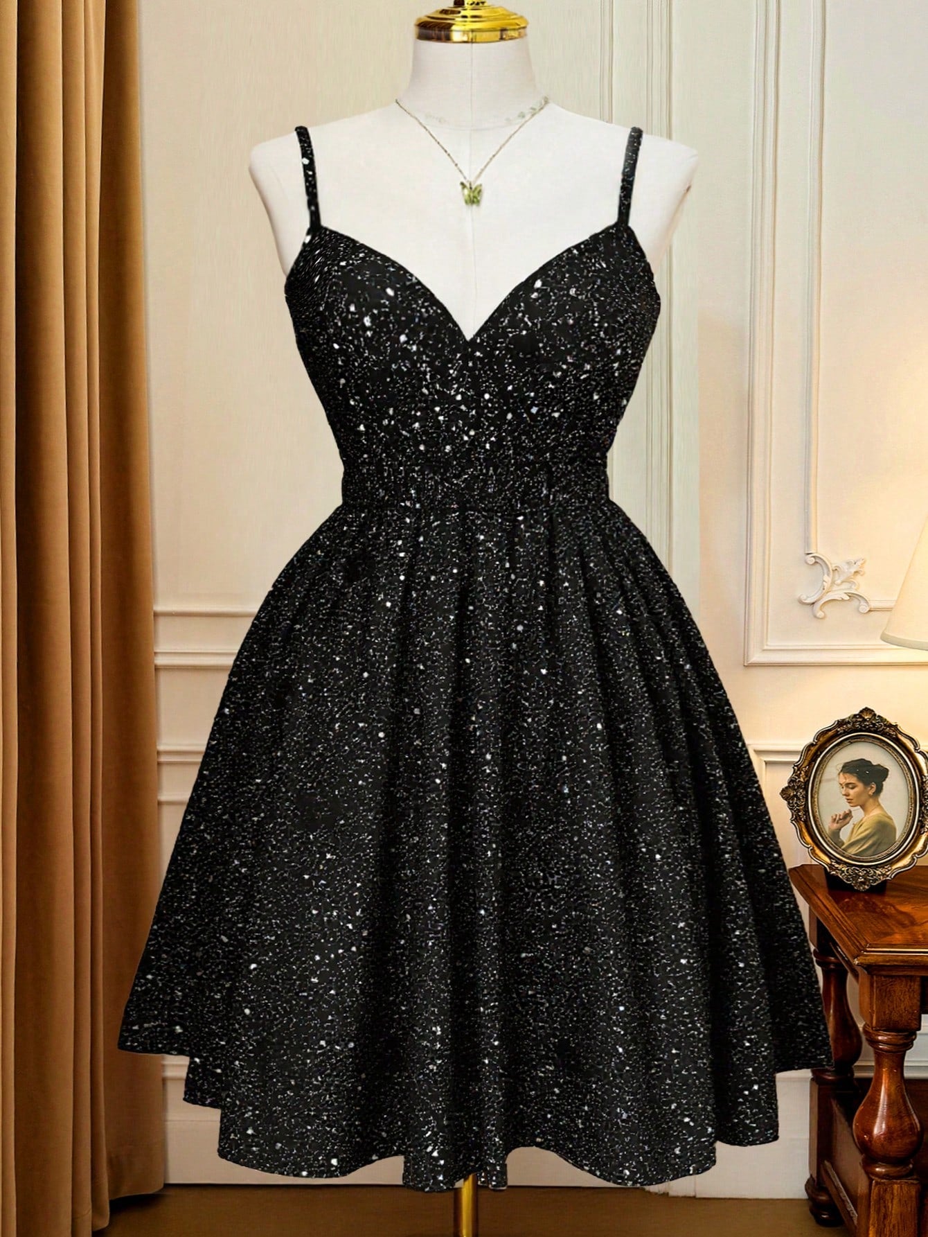 Shine bright and dance the night away in this Plus Size Sparkly Cami Dress! Designed to celebrate every curve, its shimmering fabric and flattering cut make it the perfect pick for parties and special nights out. Feel confident, comfortable, and absolutely dazzling as you own the spotlight with this playful, stylish dress made just for curvy queens.