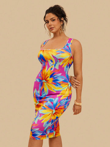 Make a splash this season in our Plus Size Summer Beach Bodycon Cami Dress! Featuring a chic square collar and eye-catching vibrant print, this figure-hugging style is perfect for beach days, poolside hangs, or casual summer outings. The fitted silhouette flatters your curves while the breathable fabric keeps you cool and comfortable. Whether you're lounging by the water or grabbing ice cream with friends, this dress brings fun, confidence, and serious style to your warm-weather wardrobe.