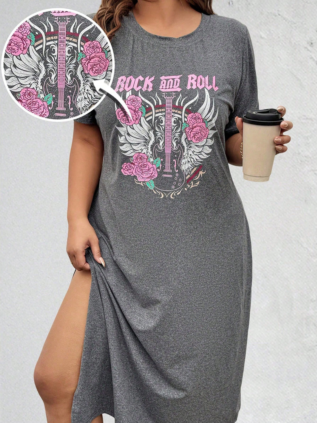 Get ready to slay this summer with our Plus Size Summer Dress! The round neck design is both stylish and versatile, while the solid and floral print hem adds a playful touch. With a split design, you'll stay cool and comfortable while turning heads. Perfect for any occasion!