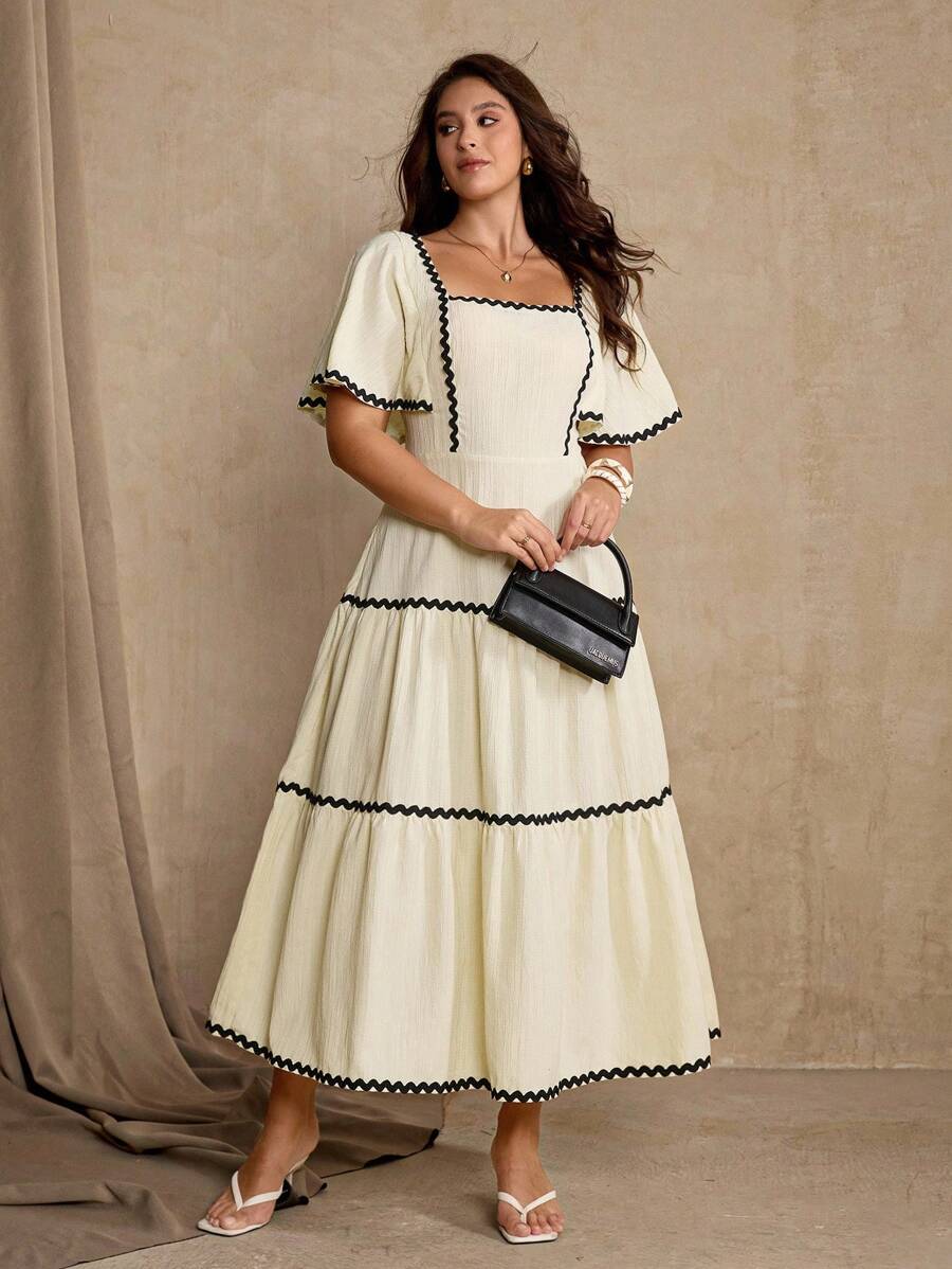 Refresh your warm-weather wardrobe with this chic plus size summer dress, designed with playful patchwork details and a feminine ruffle hem for an effortlessly stylish look. The relaxed silhouette offers comfortable movement while creating an easy, flattering fit for a variety of body shapes. Lightweight and easy to wear, this dress is perfect for casual weekends, brunch dates, beach vacations, shopping trips, garden gatherings, and laid-back summer outings. 