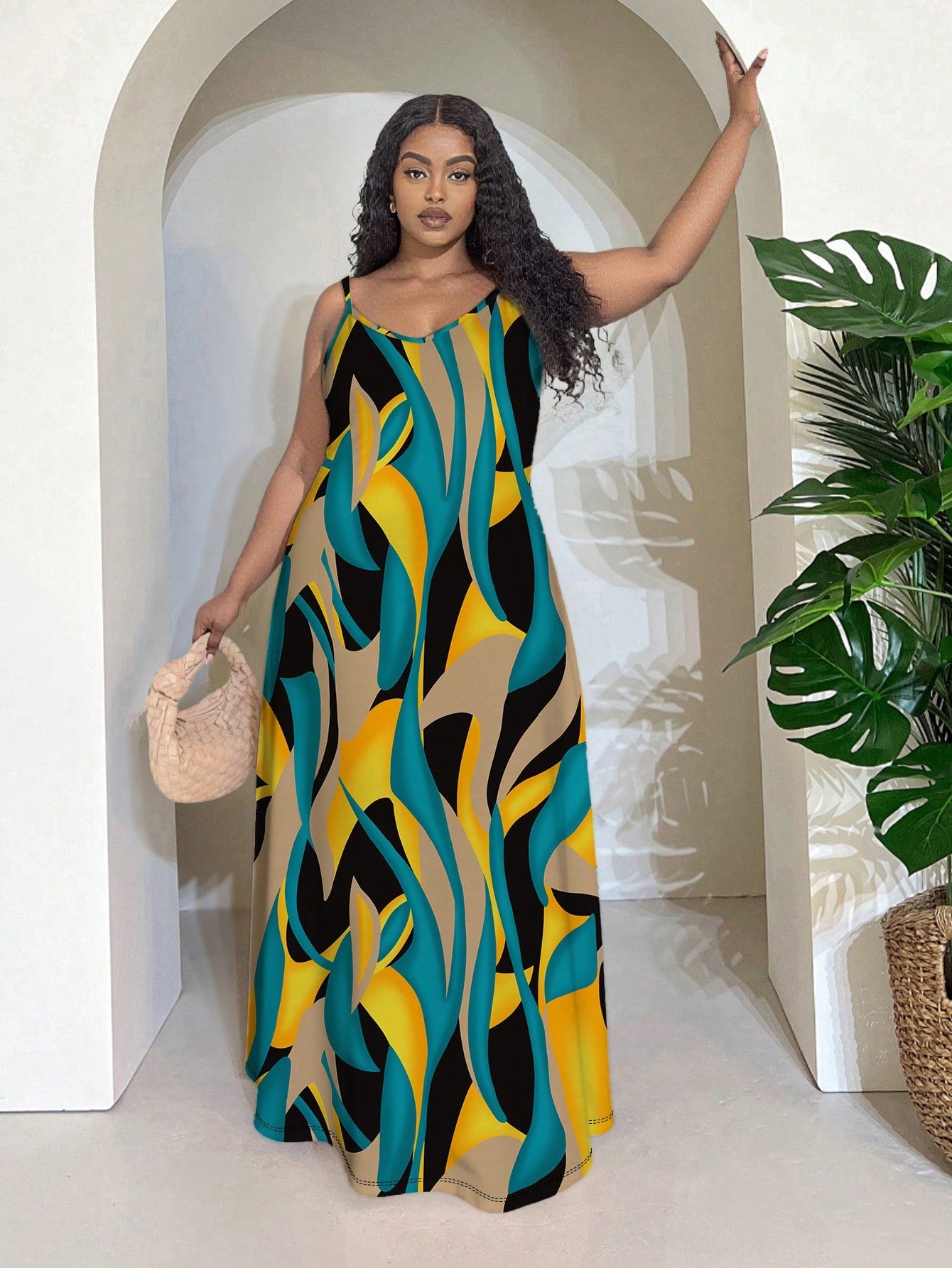 Turn heads this summer with our Plus Size Tropical Color Block Print Dress, a vibrant splash of sunshine perfect for any occasion. Its playful mix of bold tropical hues and flattering color blocks brings effortless style and confidence to your day, whether you're beach-bound or brunch-ready. Designed to celebrate curves with comfort and flair, this dress is your go-to for a fun, fresh look that radiates warm-weather vibes. Embrace the season in style and let your outfit do the talking!