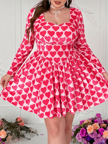 Get ready to turn heads this Valentine's Day with our Plus Size Velvet Heart Dress! Designed with elegant floral polka dots and cupid graphics, this dress is perfect for a romantic evening out. Show off your unique style and impress your date with this quirky and playful outfit choice. (Single and ready to mingle? This dress will definitely catch someone's eye!)