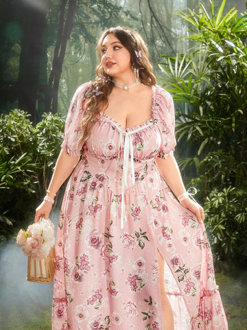 Stand out on your next vacation with our Plus Size Vibrant Floral Print A-Line Dress. Featuring a flattering square neck and cinched waist, this dress will showcase your unique style while offering a comfortable and stylish option for your travels. Don't miss out, get yours now!