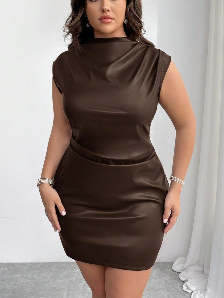 Turn heads this season with our Plus Size Vintage Biker Chic Mini Dress, designed to keep your autumn and winter looks effortlessly cool. Featuring an elegant asymmetric pleated silhouette, this dress blends edgy biker vibes with timeless vintage charm. Perfect for day-to-night wear, its flattering cut celebrates curves while the warm fabric ensures comfort on chilly days. Embrace playful sophistication with every step you take!