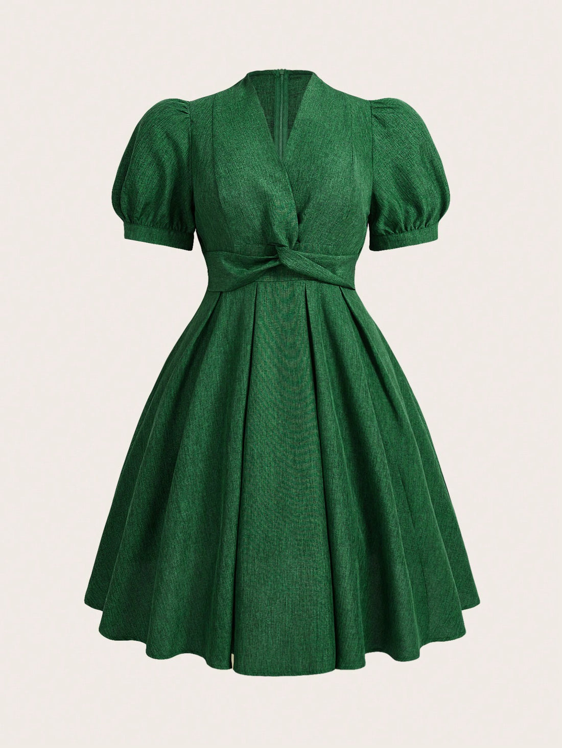 Unleash your inner vintage charm with our Plus Size V-Neck Dress! The twist front adds a unique twist (see what we did there?) to this classic silhouette, while the puffed sleeves add a touch of whimsy. Perfect for spring and summer, this dress will bring elegance to any occasion. Shop now!