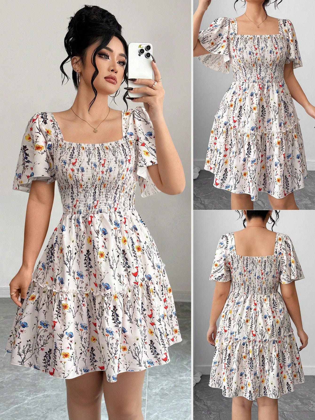 Slip into effortless elegance with this plus-size babydoll midi dress that celebrates your curves in all the right ways. The cinched waist creates a flattering silhouette while the relaxed babydoll bodice offers comfort and movement. Perfect for date nights, brunch dates, or whenever you want to feel fabulous without trying too hard. The midi length strikes that sweet spot between sophisticated and fun, making it a versatile wardrobe essential that works from day to evening. Dress it up with heels or keep i