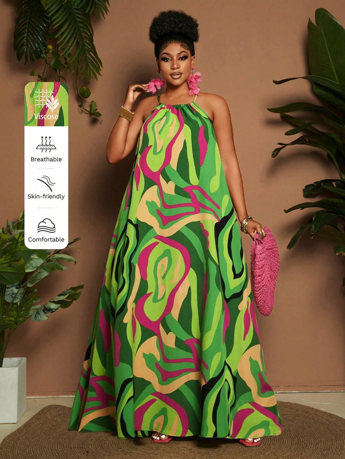 Swing into style with our Plus Size A-Line Dress! The playful line pattern adds a dash of visual fun while spaghetti straps keep things breezy. This flirty silhouette flatters your curves in all the right places - perfect for sunny days, vacation vibes, or whenever you want to feel fabulous without trying too hard!