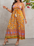 Embrace your free spirit in this flowy plus-size boho dress! The flattering V-neck and comfy cami straps keep you cool while you dance at festivals or stroll beachside during vacation. Perfect for sun-soaked adventures, this dress brings effortless style to your summer wardrobe with zero fuss and maximum fun!