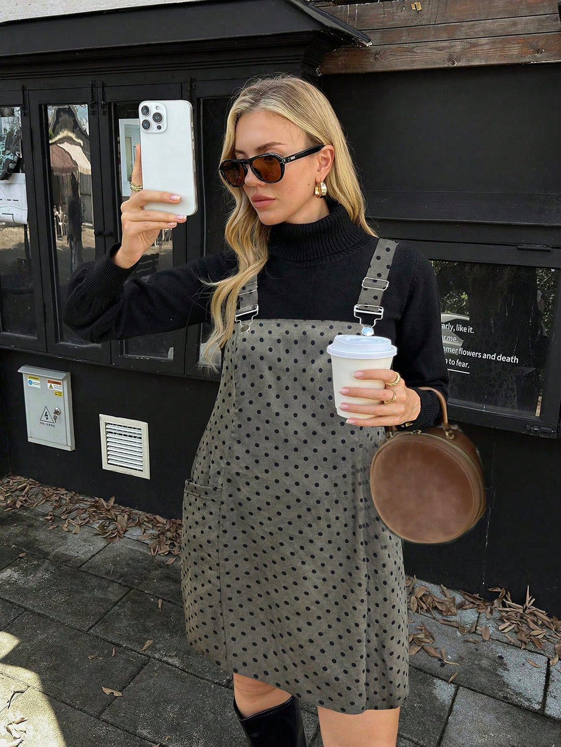 Elevate your everyday style with this charming plus-size jumper dress that effortlessly blends pattern and personality. Crafted from soft corduroy, it features a delightful mix of stripes and polka dots that dance across the fabric, while the distinctive square collar adds a modern twist. Perfect for casual outings or relaxed workdays, this dress offers comfort without compromising on flair. The relaxed fit celebrates your curves while the timeless color palette keeps it versatile enough to pair with your f