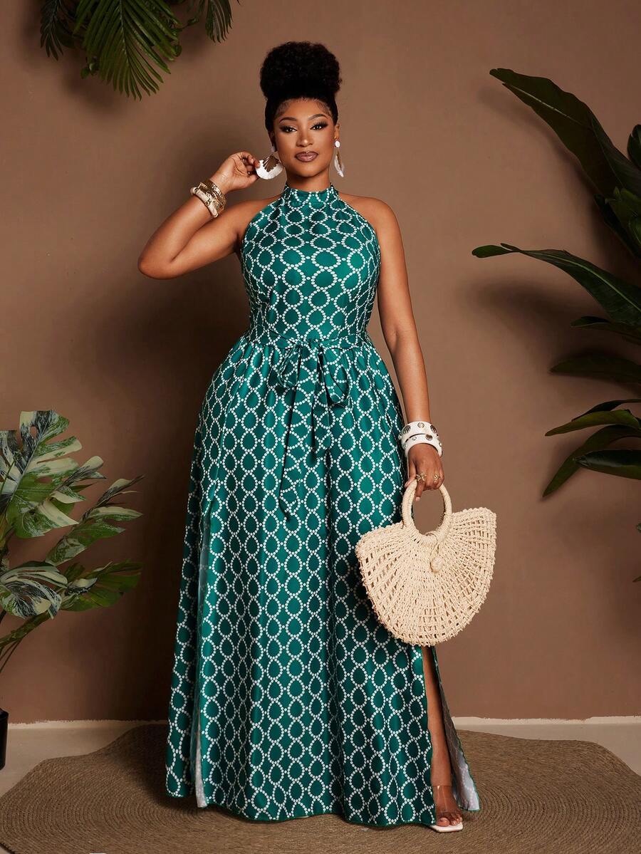 Exude Sun-Drenched Sophistication in Our Plus Size Floral Print Halter A-Line Beach Dress!

Experience the breathtaking fusion of heritage botanical artistry and sharp, modern architectural tailoring. This stunning halter-neck ensemble is meticulously designed for the woman who values a high-fashion, "quiet luxury" approach to seasonal dressing—the ultimate centerpiece for prestigious coastal retreats, exclusive beach soirées, and high-authority summer vacations.

Iconic Floral Artistry: Featuring a masterf