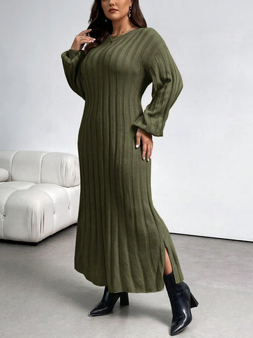 Wrap yourself in cozy charm with this Plus Size Women’s Long Knitted Sweater Dress. Perfectly warm for chillier autumn and winter days, its soft knit keeps you comfy while flattering your curves. Whether you’re lounging around or stepping out for casual fun, this dress offers a playful blend of style and thermal comfort to brighten up cold-weather wardrobes.