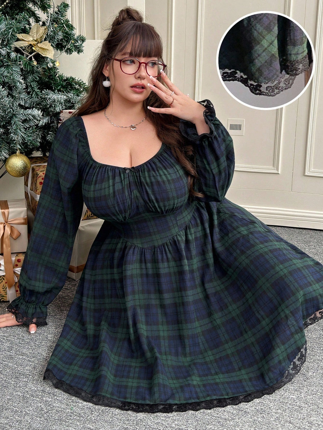 Wrap yourself in festive cheer with this charming plus-size plaid dress! Featuring a classic blue and green checkered pattern, this long-sleeve beauty brings holiday spirit to your winter wardrobe. The relaxed fit flatters all figures while the timeless plaid design works for everything from casual gatherings to cozy nights in. Perfect for spreading seasonal joy without sacrificing comfort or style. Make this your go-to dress for all your merry moments!