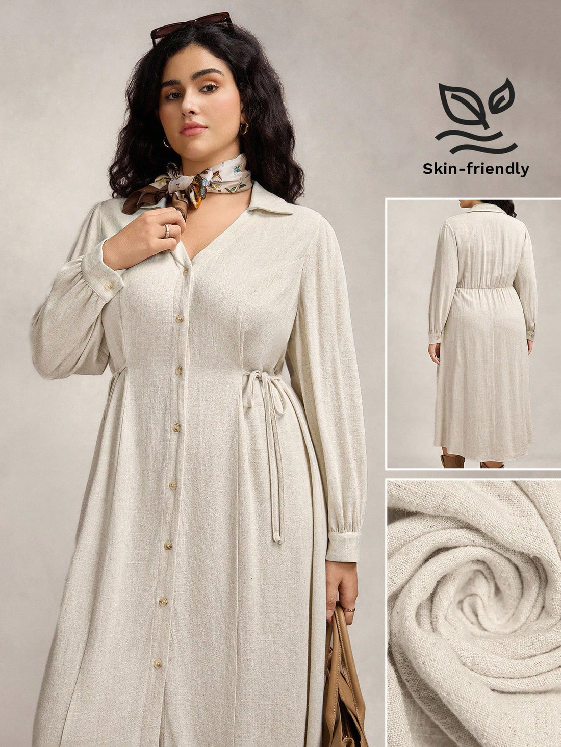 Step into effortless style with this Plus Size V-Neck Button-Up Dress! Its long sleeves and flattering V-neck blend comfort and charm, making it your go-to for workdays, weddings, or cozy fall outings. Button it up for a polished look or leave a few undone for casual flair—this dress adapts to your mood and occasion with playful grace.