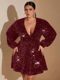 Turn heads and sparkle with confidence in this Plus Size Women’s V-Neck Sequin Short Dress. Perfect for any occasion, its shimmering sequins and flattering V-neckline bring a playful touch of elegance to your look. Comfortable and chic, this dress lets you shine bright while feeling fabulous all night long.