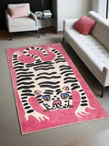 Add a splash of fun and comfort to your space with this Plush Pink Tiger Design Area Rug. Soft underfoot and easy to clean, it’s perfect for brightening bedrooms or living rooms. The non-slip backing keeps it safely in place while you lounge or play. Bring a playful roar to your home décor with this charming, washable rug!