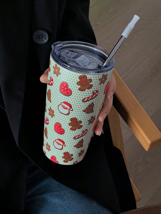 This Polka Dot Christmas Insulated Tumbler is the perfect holiday gift with its festive Santa Claus and Gingerbread Man design. Keep your drinks hot or cold longer with its insulated features. Enjoy the holidays in style with this tumbler that adds a touch of whimsy to any beverage.