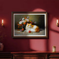 Bring a touch of whimsy to your space with this charming poster featuring a serene white and orange cat lounging among vibrant blooms. The elegant floral composition creates a peaceful, artistic atmosphere perfect for cat lovers and plant enthusiasts alike. Soft colors and delicate details make this piece an ideal addition to bedrooms, living rooms, or creative spaces. A delightful reminder that the best moments are spent surrounded by beauty—and maybe a purring companion.