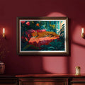 Escape to a wild wonderland with this whimsical poster featuring a lounging leopard living its best life on a fabulous pink floral daybed. Surrounded by lush tropical foliage and exotic blooms, this dreamy scene brings a splash of adventurous charm and vibrant personality to any room. Perfect for adding a touch of jungle-chic flair to bedrooms, living spaces, or creative studios. Let your imagination roam free with this playful celebration of nature's most glamorous side.