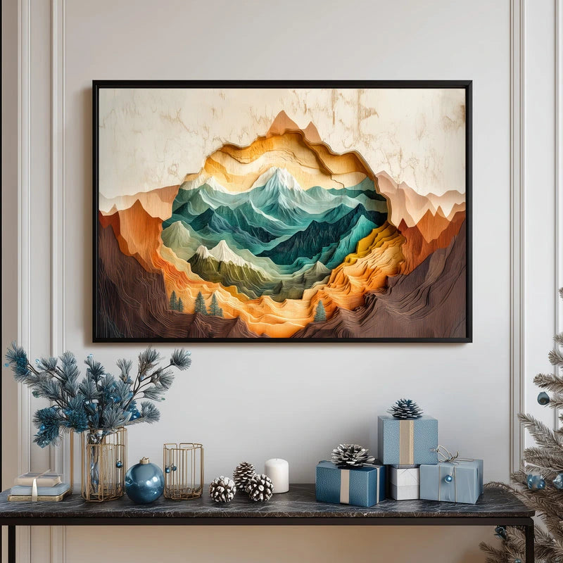 Dive into a world of dimensional wonder with this eye-catching abstract mountain poster! Layered peaks in rich, moody blues create stunning depth that practically leaps off your wall, while delicate gold accents add a touch of glamour and sophistication. Perfect for art lovers who crave something bold yet elegant, this piece transforms any room into a gallery-worthy space. Whether you're decorating a modern loft, cozy bedroom, or creative workspace, this captivating landscape brings drama, style, and a hint