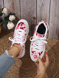These stylish Pretty in Pink Leopard Print Casual Student Sneakers for Women add a pop of pattern to any outfit. Made for both comfort and fashion, these sneakers feature a trendy leopard print design and a comfortable fit for all-day wear. 