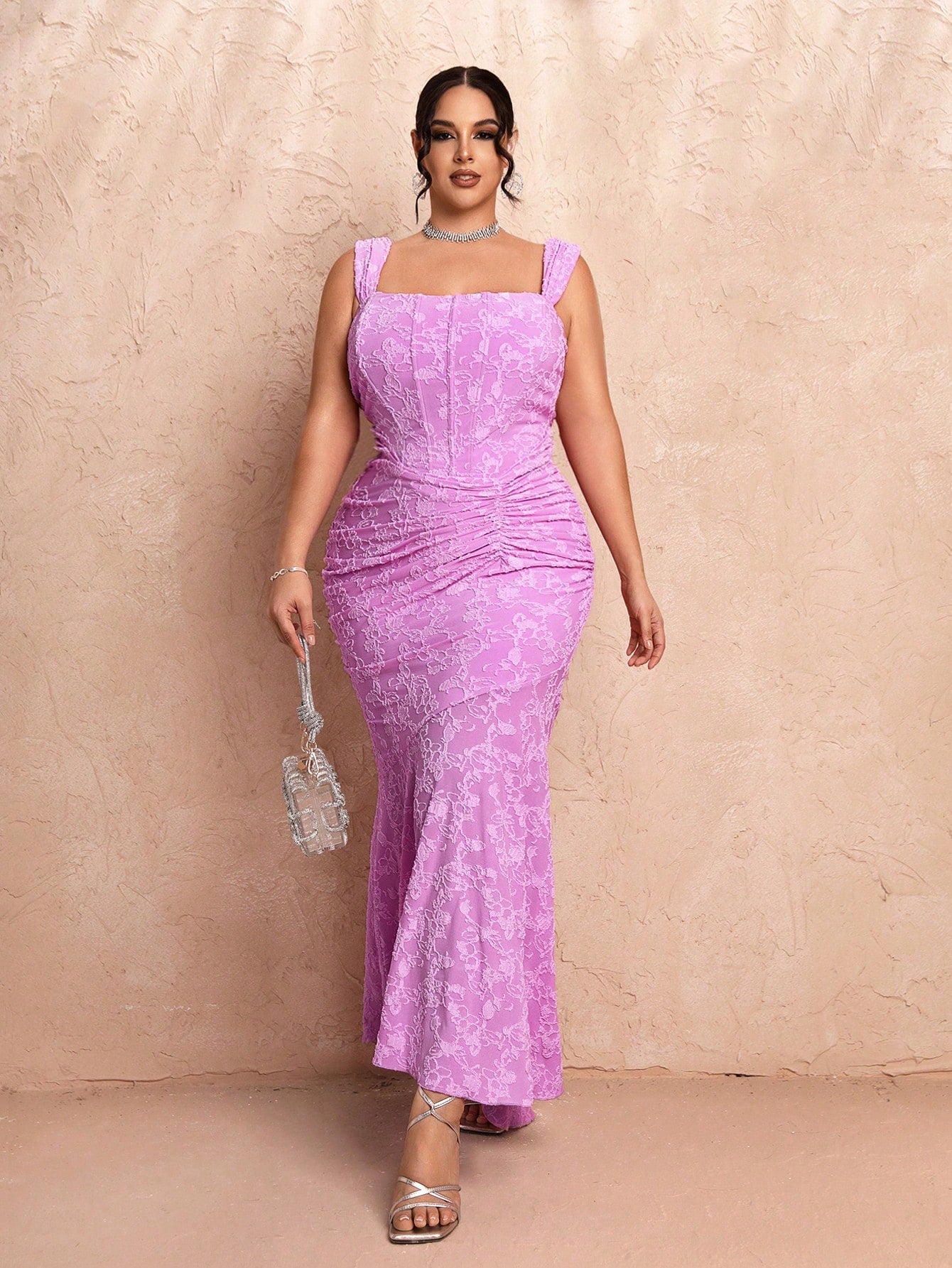 Add a touch of femininity to your summer wardrobe with our Pretty in Pink plus size ruffled pencil dress. Flattering and comfortable, this dress is perfect for all your sweet summer days. Embrace your curves and show off your style with confidence. Available in a range of sizes.