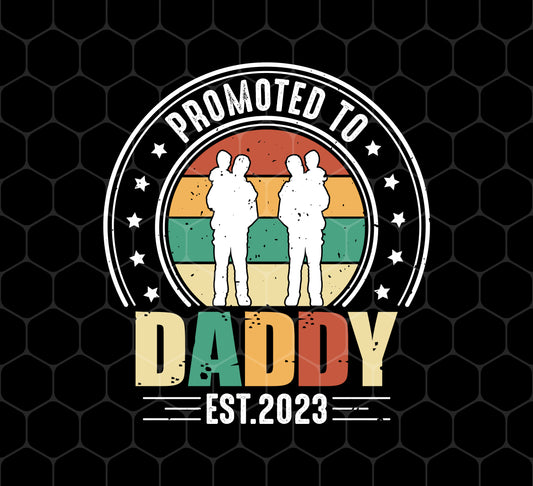 Promoted To Daddy, Retro Dad And Son, Father's Day Gifts, Png For Shirts, Png Sublimation
