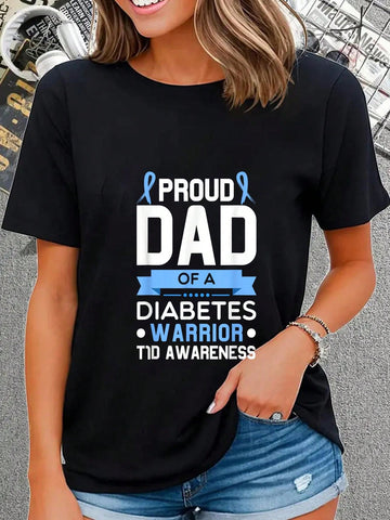 Celebrate and show your support as a proud dad of a diabetes warrior with this bold graphic tee. Raise awareness for type 1 diabetes while making a statement. Comfortable and stylish, perfect for everyday wear.