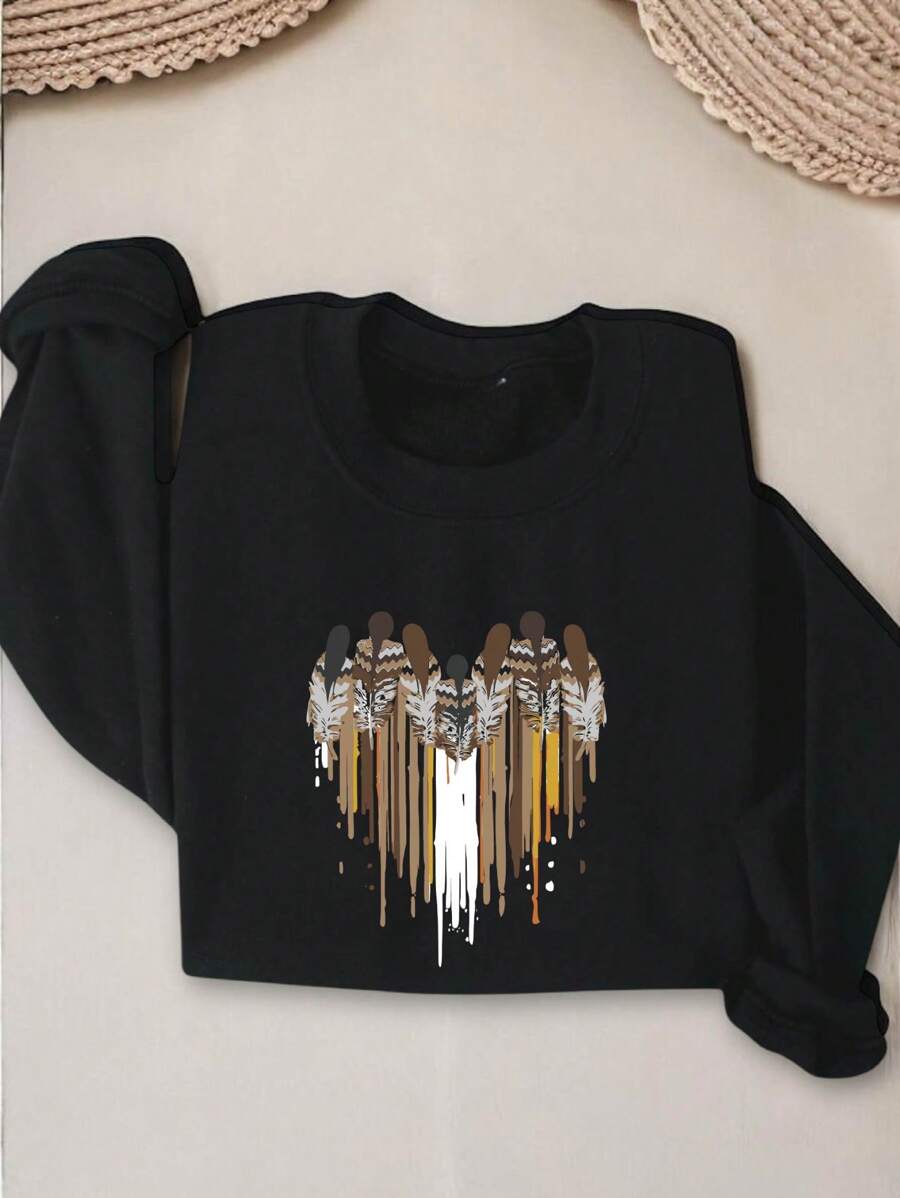 Celebrate your heritage with this playful Proud Native Heart Sweatshirt, designed especially for Indigenous women. Featuring a bold dripping heart graphic, it’s a unique gift that combines style and pride. Cozy and eye-catching, this sweatshirt lets you wear your culture with a fun, fresh twist. Perfect for everyday comfort or making a statement wherever you go!