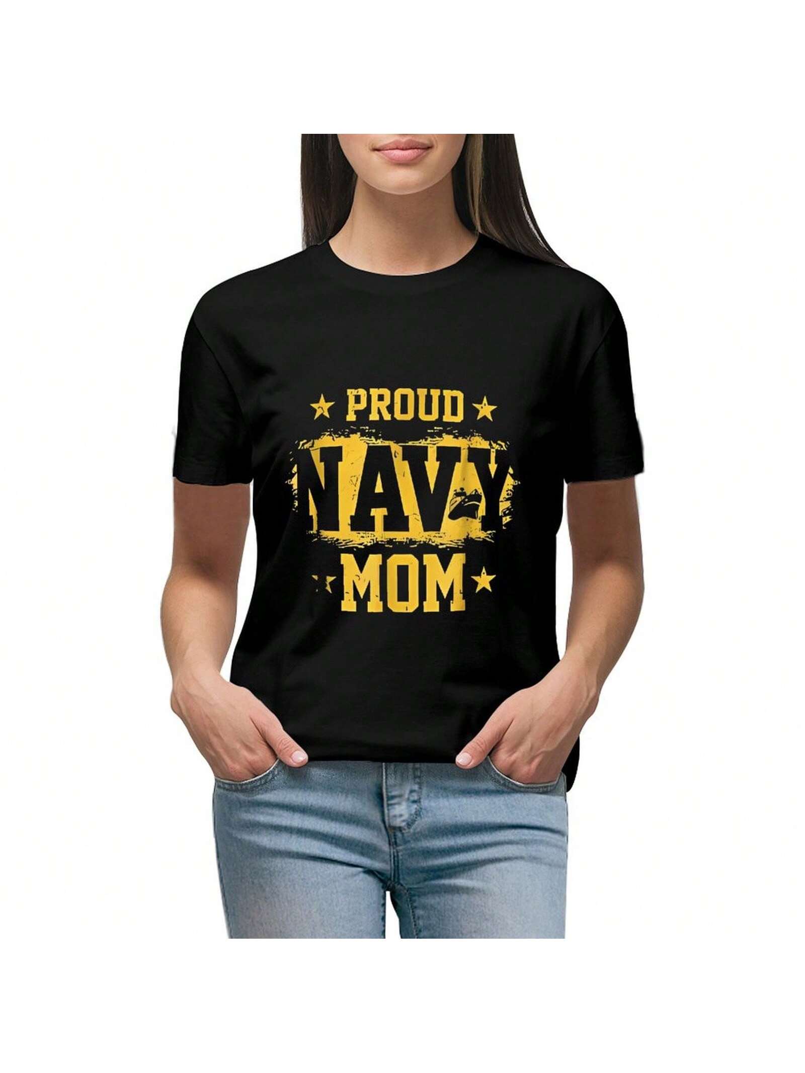 Wear your pride with this casual and unisex Proud Navy Mom graphic tee! Perfect for any proud parent, this tee showcases your love and support for your child in the Navy. Comfortable and stylish, it's the perfect addition to any wardrobe. (Double meaning: Pride and Proud. Pun: Proud Parent. Slang: "Wear your pride.")