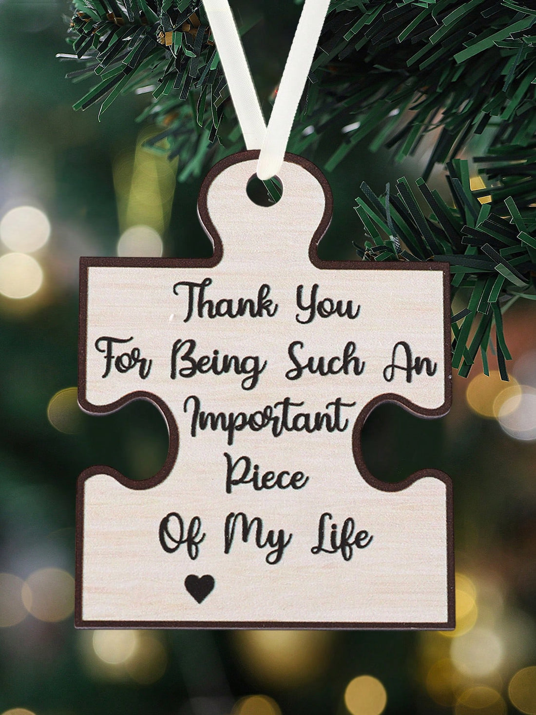 This heartfelt ornament is a perfect gift for your special someone. Each puzzle piece symbolizes the unique bond of true friendship. Made with high-quality materials, it is a lasting reminder of your unbreakable connection. Show your appreciation with this thoughtful and meaningful keepsake.