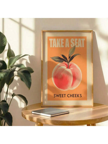 Add a splash of whimsy to your bathroom with this Quirky Peach Wall Art Poster. Featuring retro-inspired charm, its playful design brings a fresh and unique vibe that brightens your space. Perfect for creating an unexpected pop of color and personality, this artwork turns any bathroom into a fun and inviting retreat.