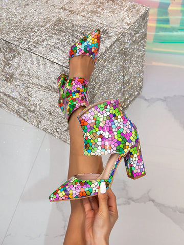 Elevate your wardrobe with Rainbow High: Women's Fashion Chunky Heel Short Boots. These stylish boots feature a chunky heel, providing both height and stability. The perfect complement to any outfit, these boots will take you from day to night in style.