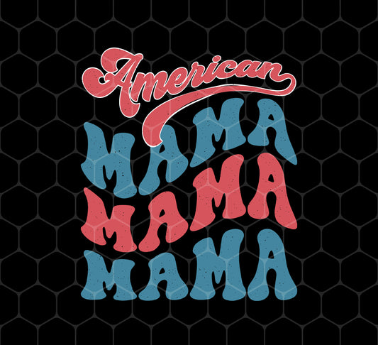 Retro Mama, American Mama, Mother America, Mommy, Png For Shirts, Png Sublimation