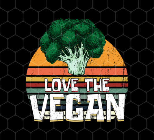 Retro Vegetable, Vegetarian Lover Gift, Love The Vegan, Png For Shirts, Png Sublimation