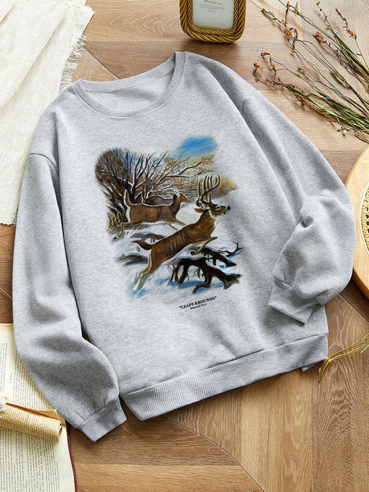 Step back in time with our Retro 90s Vintage White Tailed Deer Graphic Sweatshirt. This cozy sweatshirt features a unique design and is perfect for spreading holiday cheer. Made with high quality materials, it's the perfect addition to your retro wardrobe. Order now and relive the 90s in style!