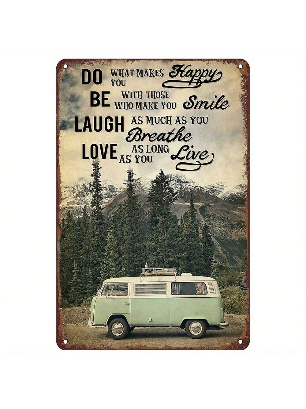 Hit the road and add some vintage charm to your decor with our Retro Adventure Awaits Tin Sign! Featuring a scenic travel landscape and an inspirational quote, this tin sign is perfect for those seeking a sense of nostalgia and wanderlust. Let this sign remind you that the journey is just as important as the destination!