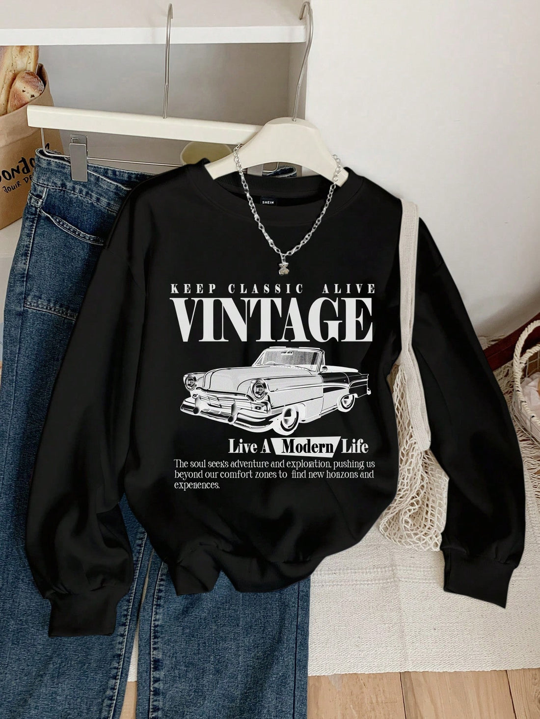 Embrace vintage vibes with this Retro Car Graphic Sweatshirt for Women. Featuring a casual loose fit and cozy crew neck, it’s perfect for laid-back days or weekend adventures. The long sleeves keep you comfy while the playful car design adds a fun, nostalgic touch to your everyday style.