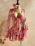 Step back in time with this charming retro floral 2-piece mini skirt set. Featuring vibrant botanical prints and a flattering silhouette, it's the ultimate statement piece for any occasion. Whether you're heading to a summer vacation, dancing the night away at a party, or soaking up the energy at a music festival, this set delivers effortless style and comfort. 