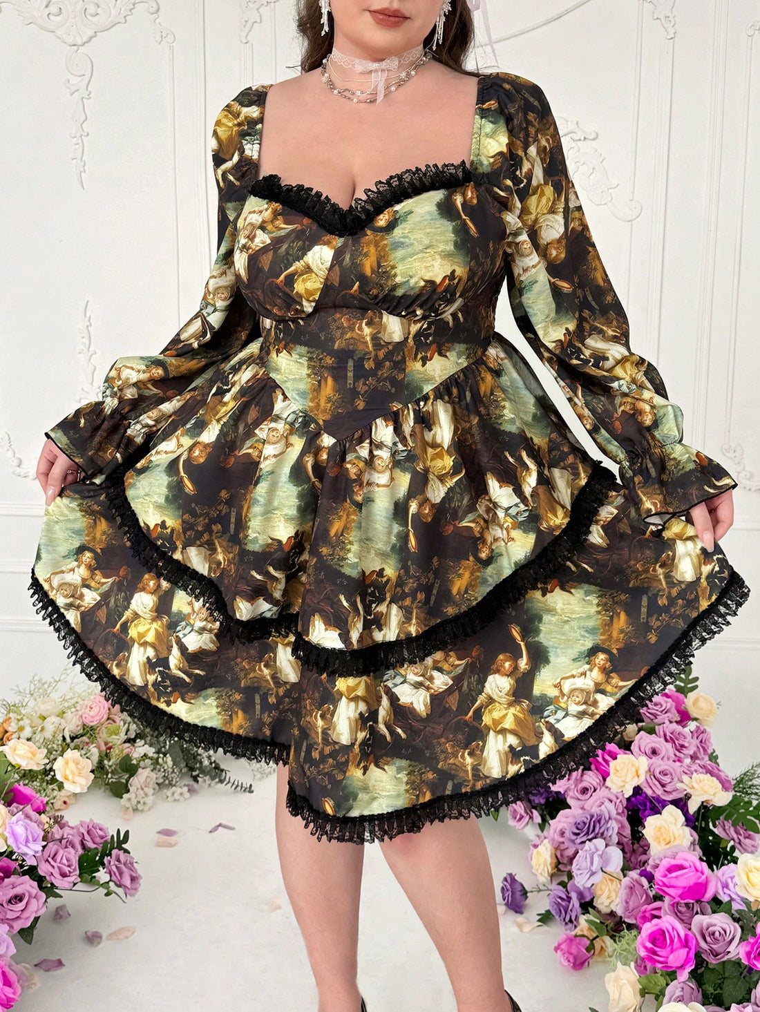 Get ready to turn heads in this Retro Floral Puff Sleeve A-Line Dress! With its French chic style and cinched waist, this dress will make you feel like a fashion icon. The puff sleeves add a playful touch, while the A-line silhouette flatters your figure. Perfect for any occasion!