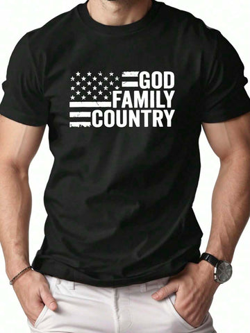 Celebrate what matters most with this Retro God, Family, Country printed T-shirt for men. Made from soft cotton, it’s perfect for casual summer days filled with fun and pride. Show off your values in style while staying cool and comfortable all season long.